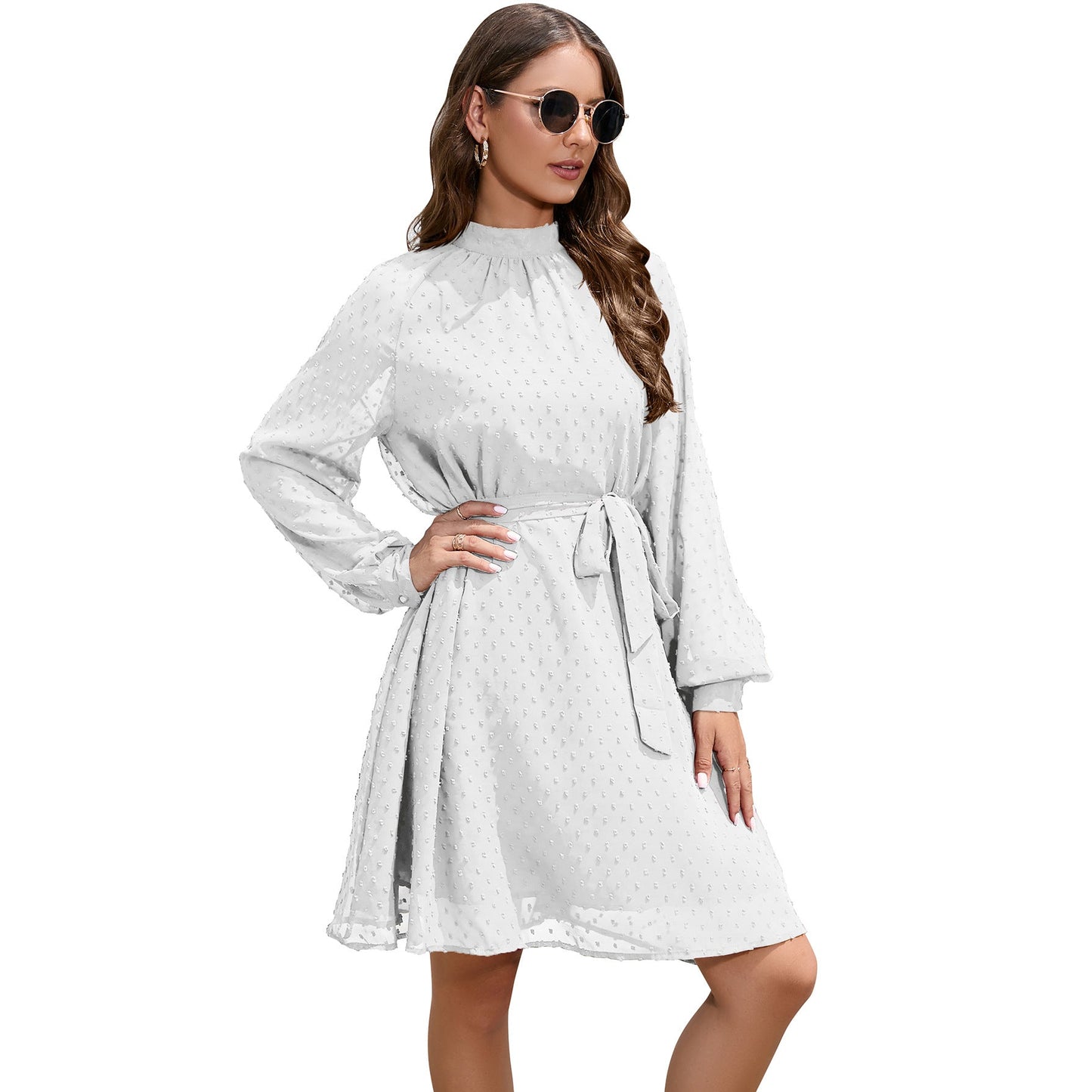 flowersverse Guest Formal Long Sleeve Elegant Swiss Dresses