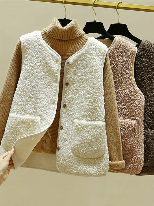 flowersverse Loose Warm Lambswool Vest