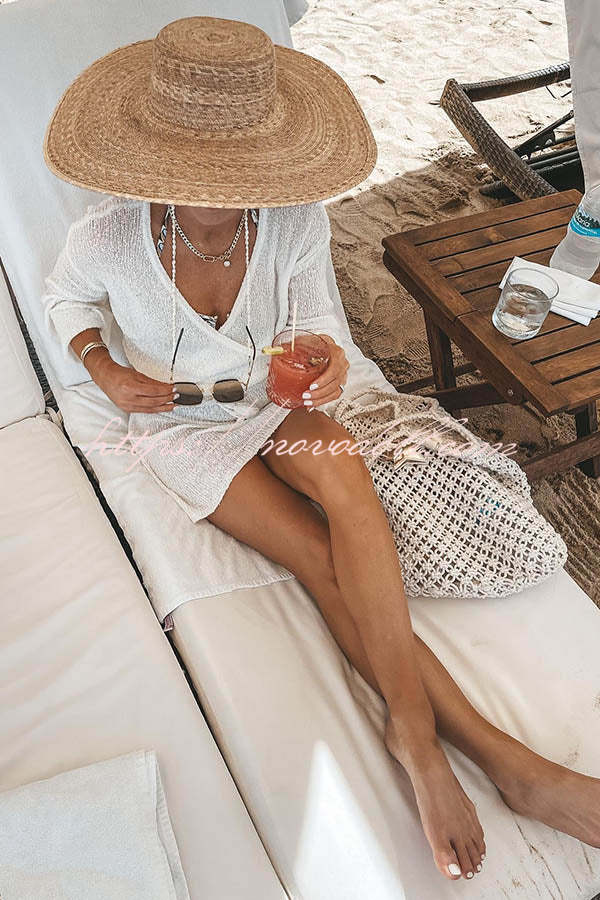 flowersverse Fun In The Sun Knit Cover-up Dress