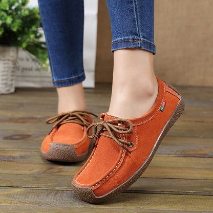 flowersverse Lace-up Flat Shoes Sneakers Women Frosted Shoes