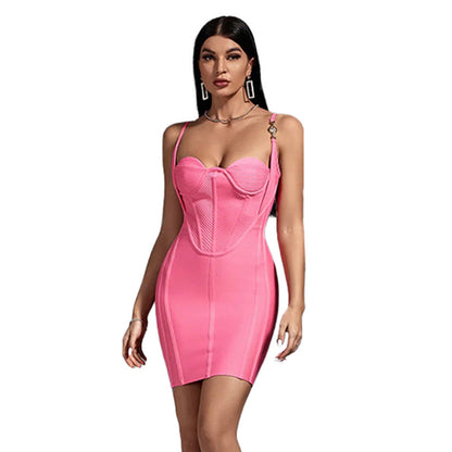 flowersverse Women's party cross-border houseofc bandage dress