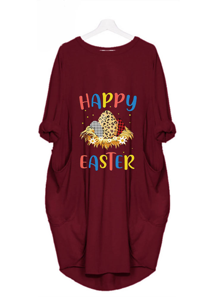 flowersverse Plus Size Easter Long Sleeves Rabbit Midi Dresses