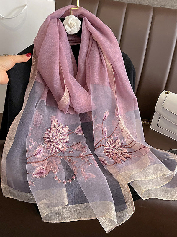 flowersverse Embroidered Leisure Fashion Shawl&Scarf