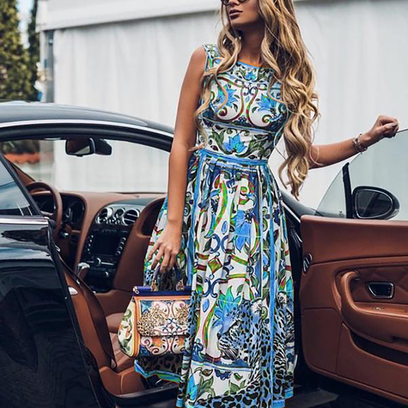 flowersverse Printed Short Sleeve Dress Elegant Dress