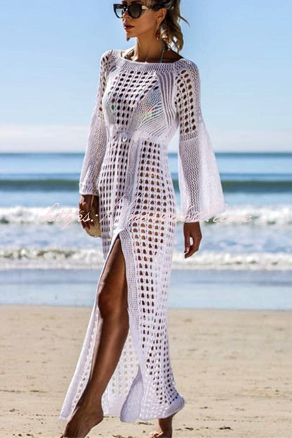 flowersverse Beachside Retreat Crochet Cover-Up Dress