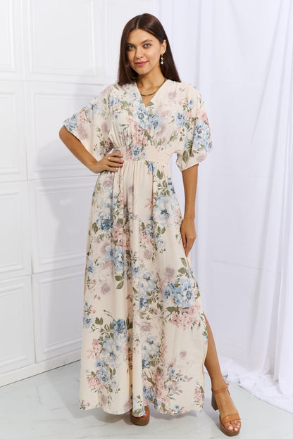 flowersverse OneTheLand's Fine & Elegant Floral Slit Maxi Dress