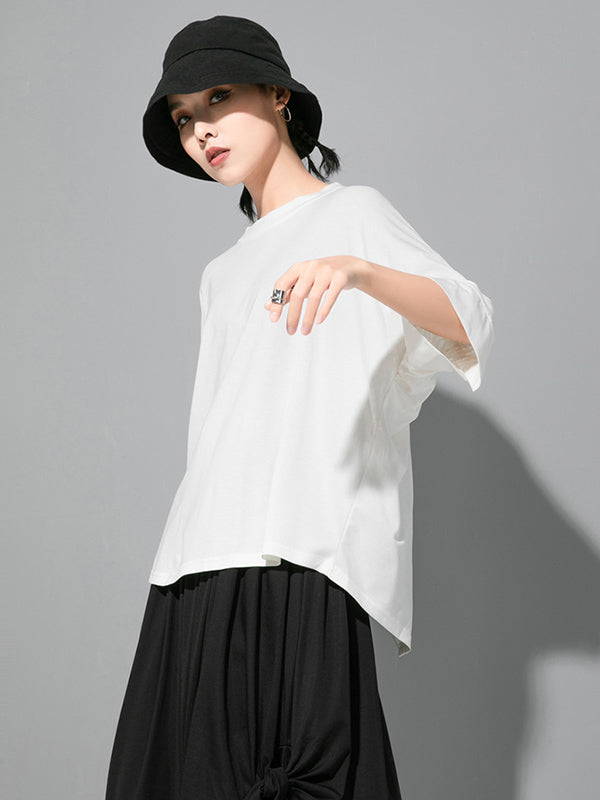 flowersverse Original Solid Batwing Sleeve T-Shirts Tops