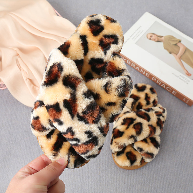 flowersverse Home Sweet Home Faux Fur Slippers