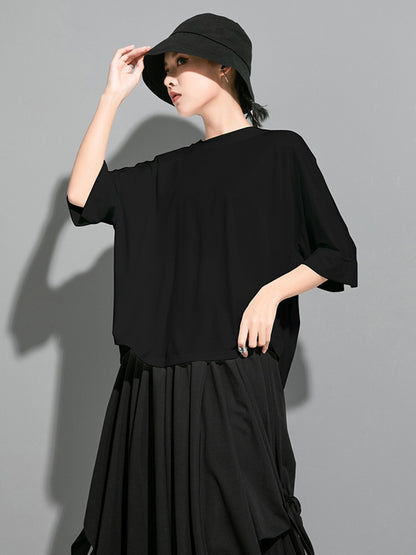 flowersverse Original Solid Batwing Sleeve T-Shirts Tops