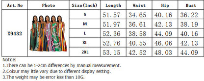 flowersverse Trendy Loose Plus Size Printed Stripe Strap Dress