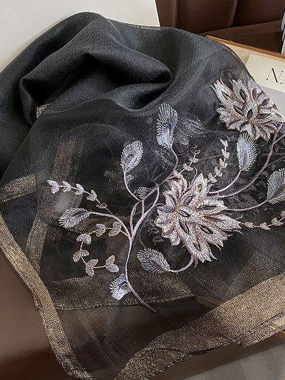 flowersverse Embroidered Leisure Fashion Shawl&Scarf