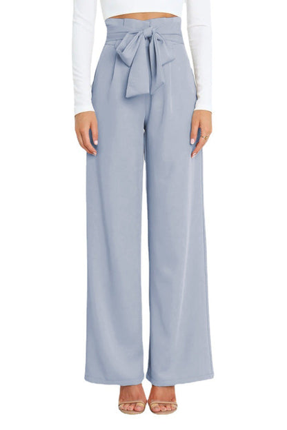 flowersverse Straight Fashion Workwear Women's Suit Pants Casual Wide Leg Trousers Belt Dress