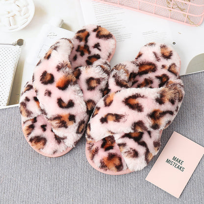 flowersverse Home Sweet Home Faux Fur Slippers