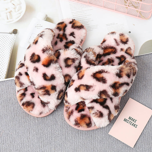 flowersverse Home Sweet Home Faux Fur Slippers