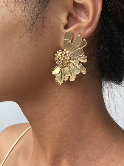 flowersverse Vintage Alloy Flower Earrings