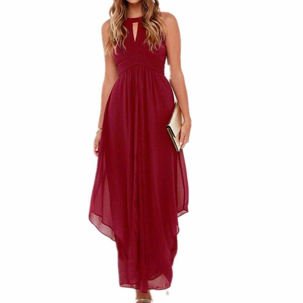 flowersverse Women Long Chiffon Dress New Summer Beach Dresses