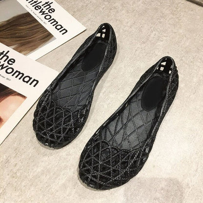 flowersverse Women Hollow Summer Sandals Ladies Cool Breathable Flats Shoes Female Slip On Elegants Light Comfortable Shoes Shoe