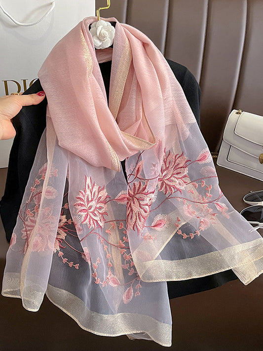 flowersverse Embroidered Leisure Fashion Shawl&Scarf