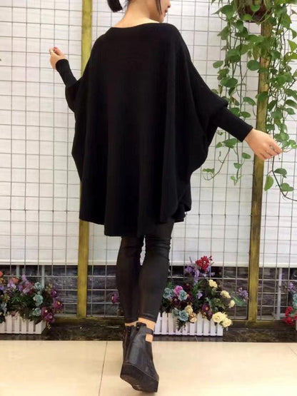 flowersverse Loose Big Batwing Sweater