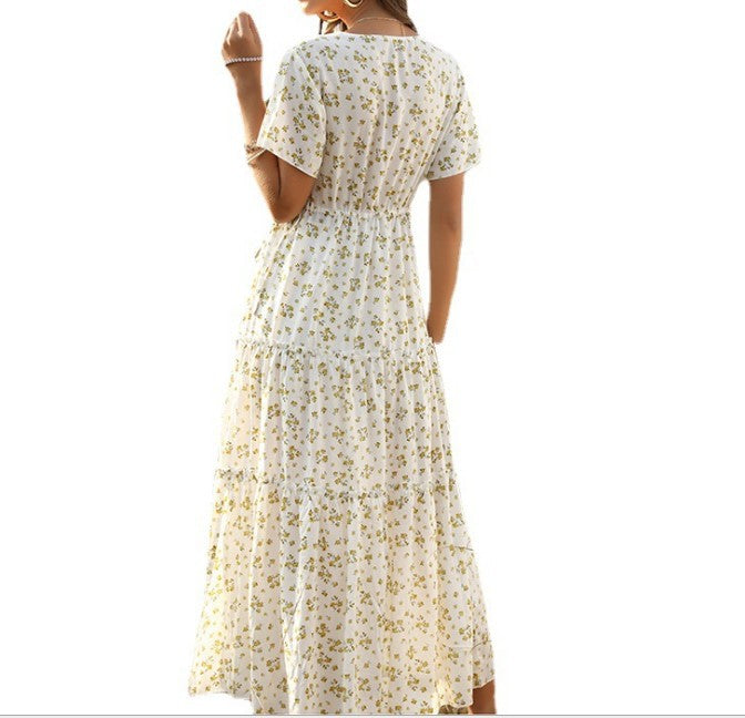 flowersverse Ruffled Floral Bohemian Dress Women