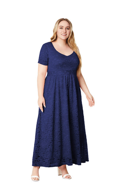 flowersverse Plus Size Ladies'lace Dress