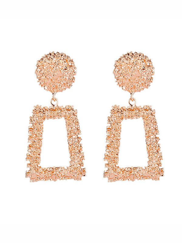 flowersverse Geometric Hollow Solid Color Drop Earrings