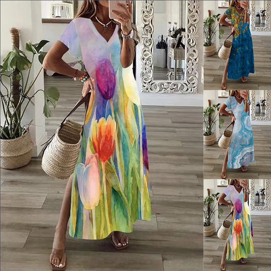 flowersverse Fashionable Casual Dress for Women - Ideal for Beach Resorts