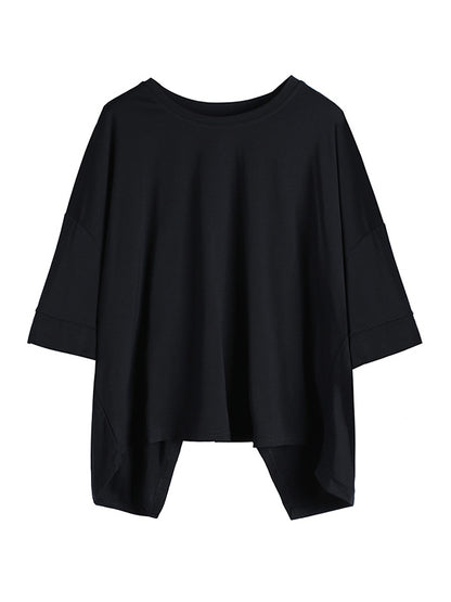 flowersverse Original Solid Batwing Sleeve T-Shirts Tops