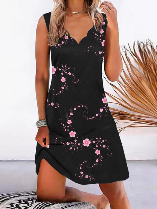 flowersverse Floral Casual Sleeveless Dress