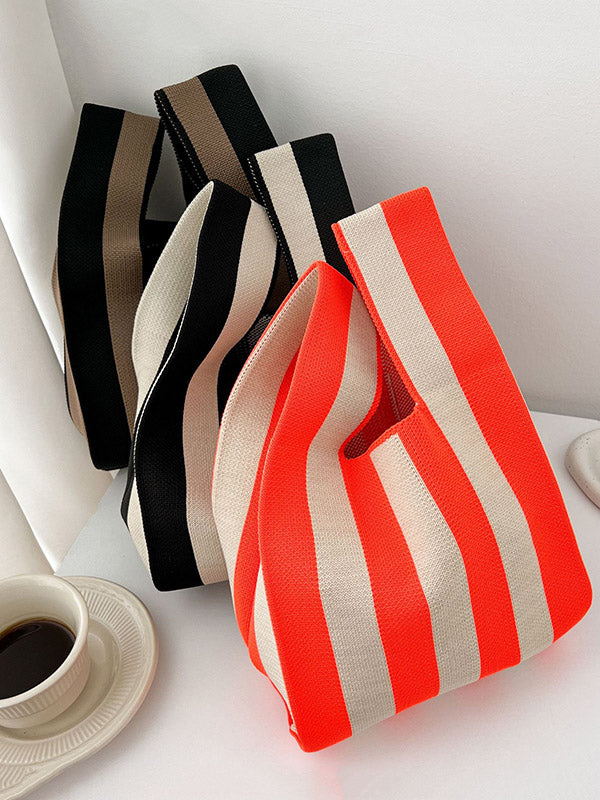 flowersverse Original Creation Contrast Color Striped Bags Accessories