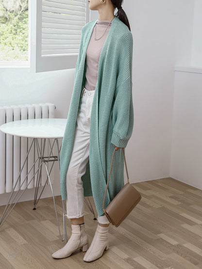 flowersverse Urban Loose Solid Color Cardigan Tops