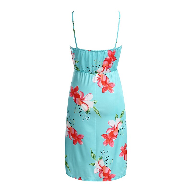 flowersverse Women‘s Baby Shower Maternity Dress Casual Dress Floral Dress Slip Dress Floral Midi Dress Sleeveless Backless Print Strap Basic Holiday Red Light Sky Blue Spring Summer S M L XL XXL