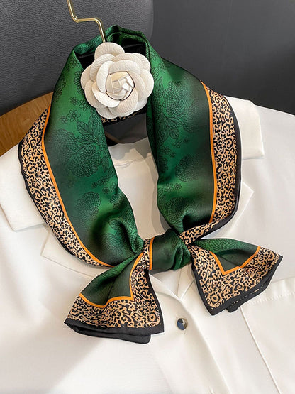 flowersverse Urban Leopard Printed Silk Imitation Scarf