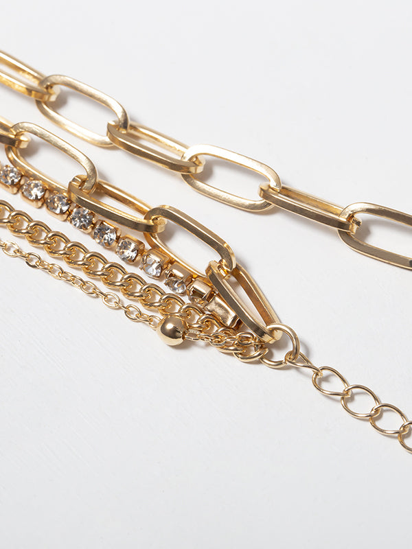 flowersverse Original Simple Rhinestone Chains Bracelet