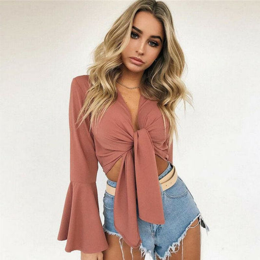 flowersverse Hot Women Boho Beach Wear Cover Up Summer Holiday Casual Sexy Top Vest Long Sleeve Femme Lady Solid Casual Clothes