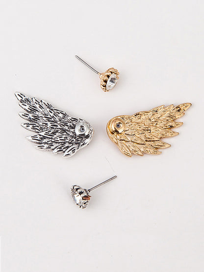 flowersverse Original Rhinestone Wings Shape Earrings