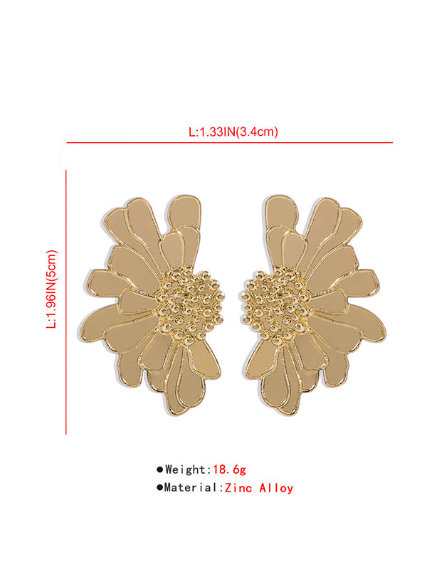 flowersverse Vintage Alloy Flower Earrings