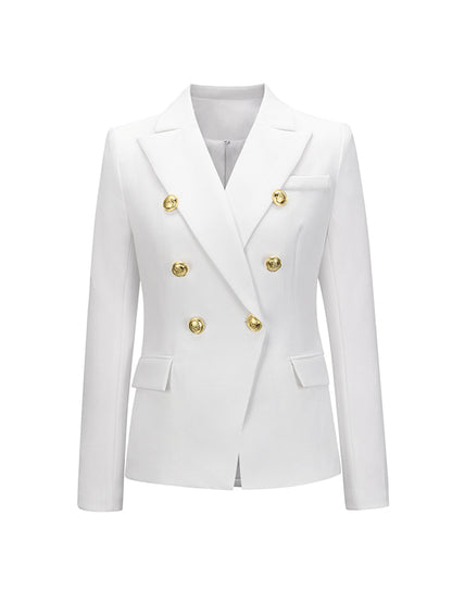 flowersverse Buttoned Long Sleeves Notched Collar Outerwear Blazer