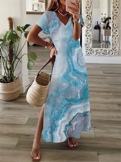 flowersverse Fashionable Casual Dress for Women - Ideal for Beach Resorts