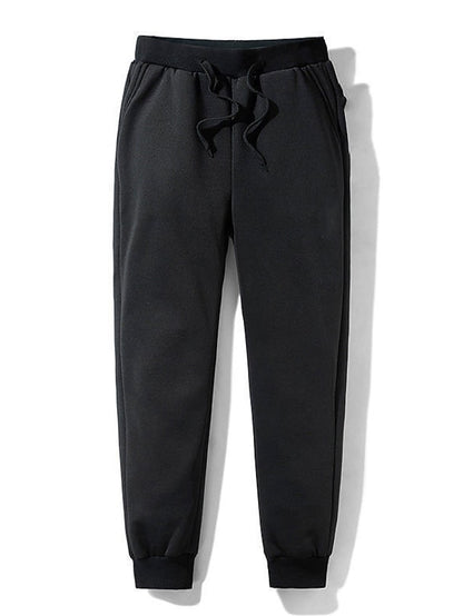 flowersverse Women‘s Plus Size Winter Loungewear Bottom Nighty Pure Color Fashion Comfort Plush Home Street Airport Fleece Warm Long Pant Pant Pocket Elastic Waist Spring Fall Dark Gray Black