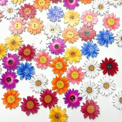 flowersverse Colorful Daisy Pattern Buttons