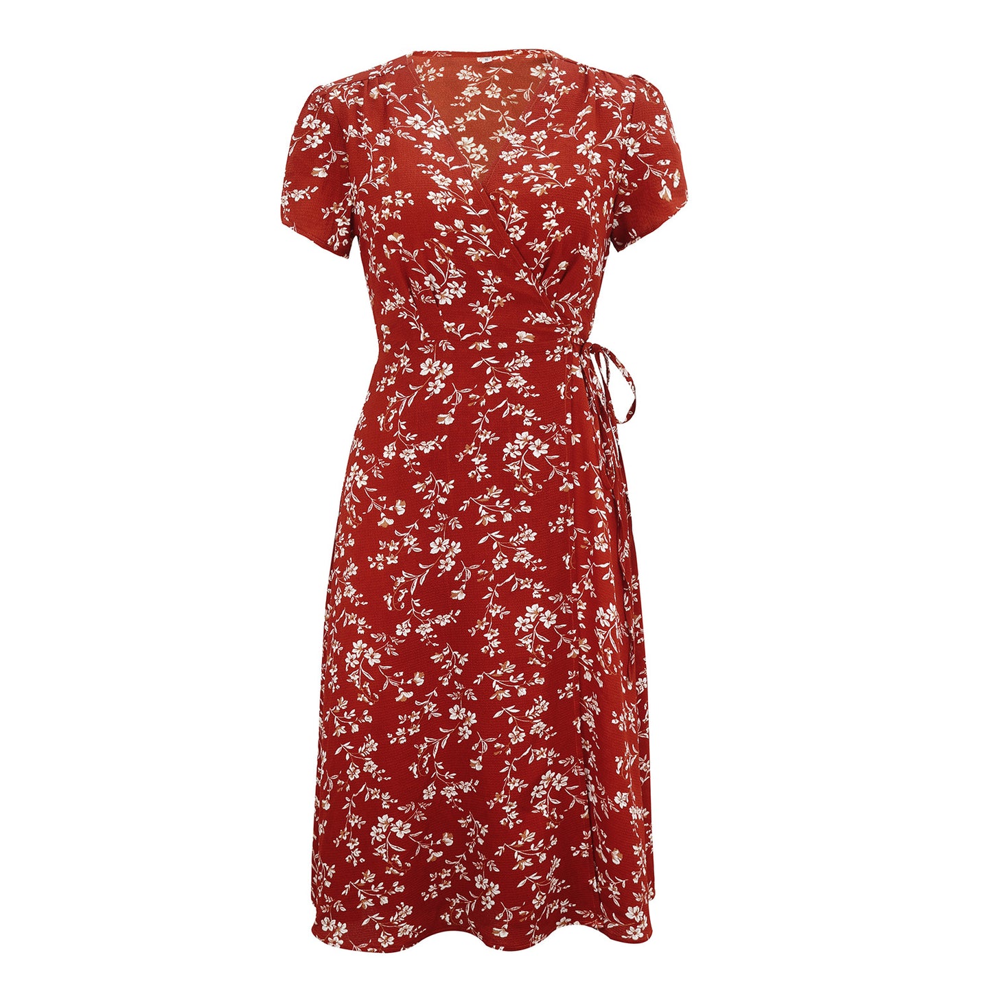 flowersverse Bandage Slim Chiffon Floral Dress