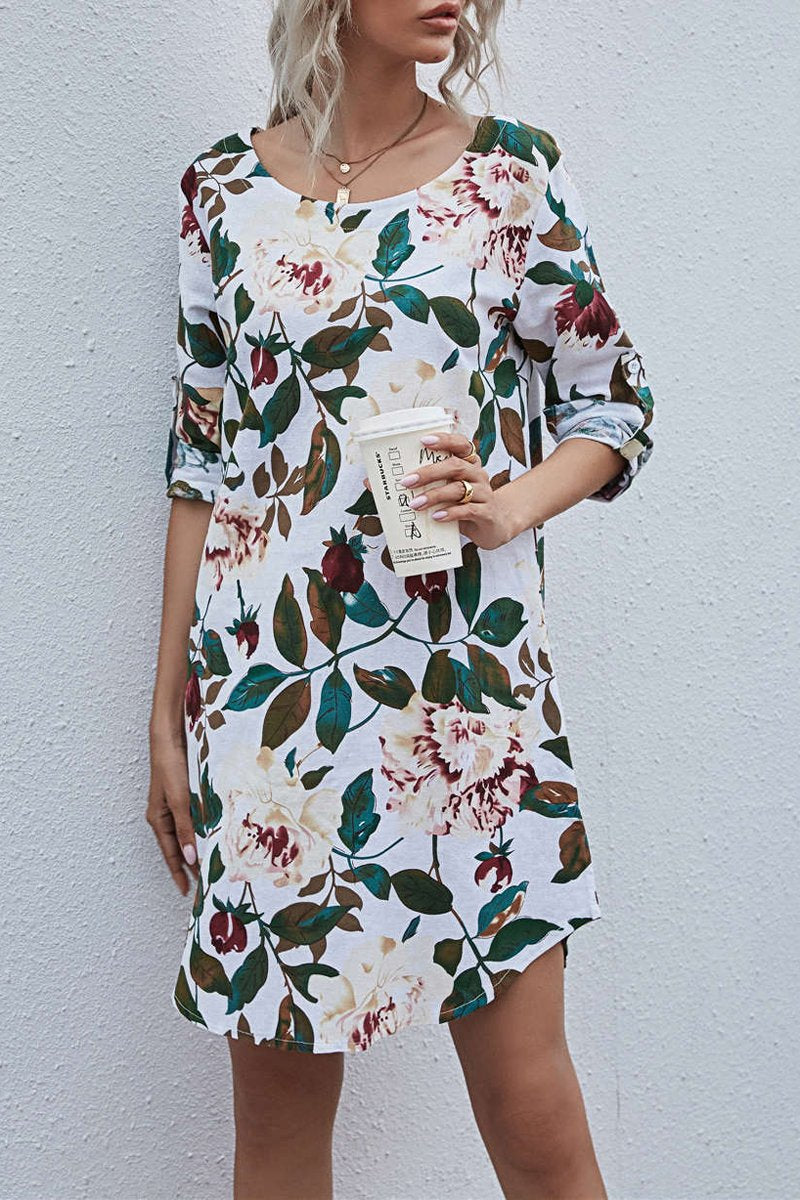 flowersverse Floral Printed Long Sleeve Dress