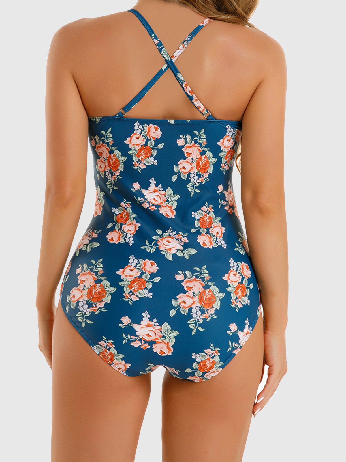 flowersverse Ladies Sexy Cutout Floral One Piece Swimsuit