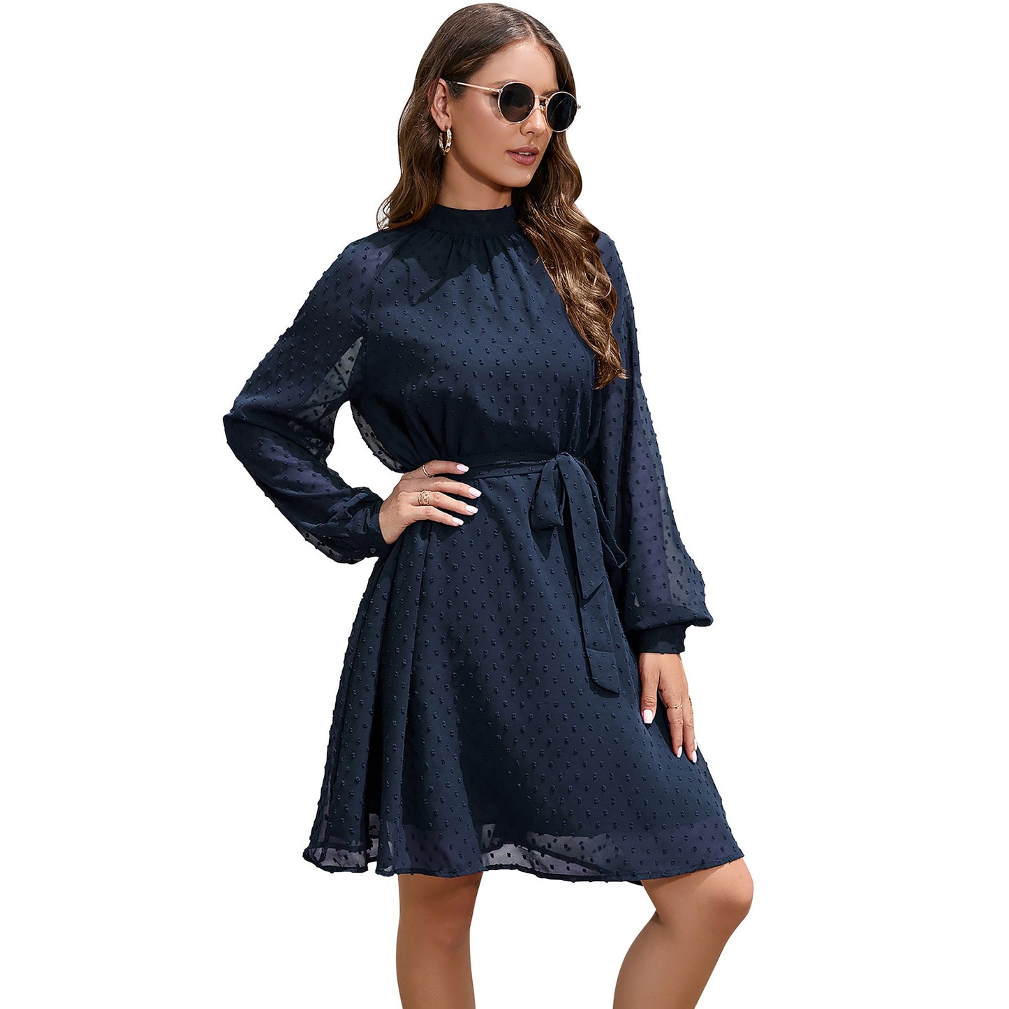 flowersverse Guest Formal Long Sleeve Elegant Swiss Dresses