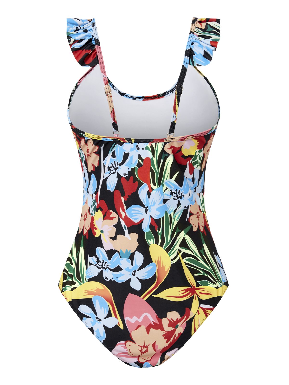 flowersverse Vacation Floral Printing Scoop Neck One Piece Swimsuit