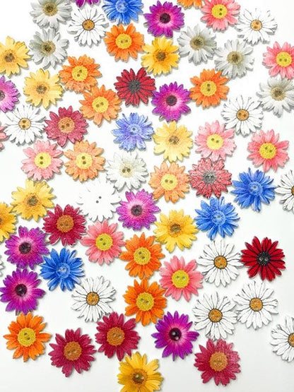 flowersverse Colorful Daisy Pattern Buttons