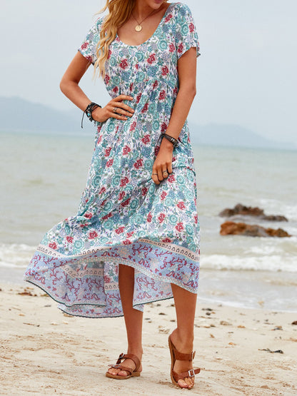 flowersverse Holiday Cotton-Blend Floral Dress