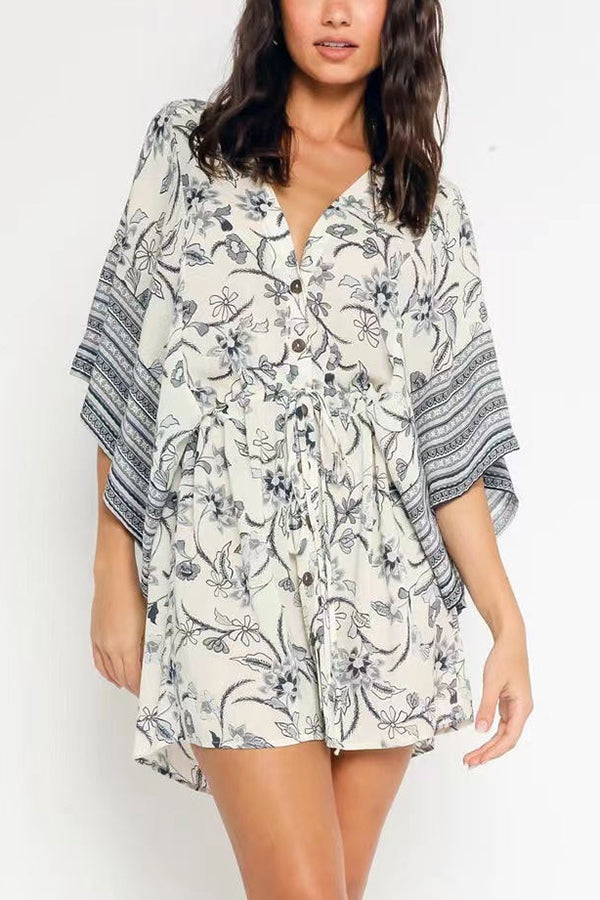 flowersverse Bodega Bay Printed Cover-Up Dress