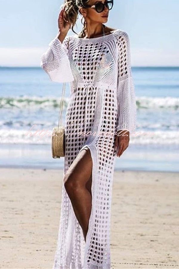 flowersverse Beachside Retreat Crochet Cover-Up Dress